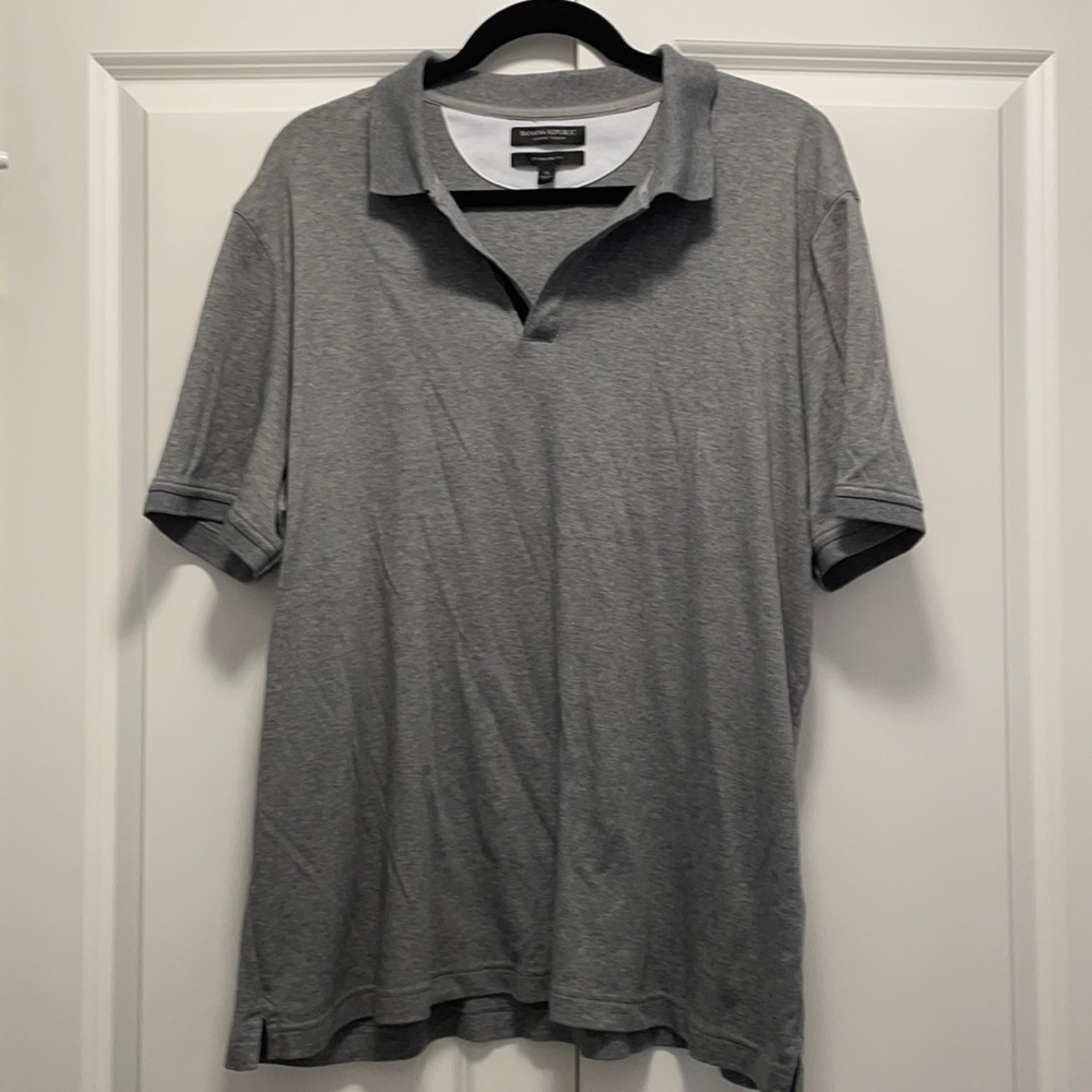 Banana Republic Men’s Luxury Touch Gray Polo